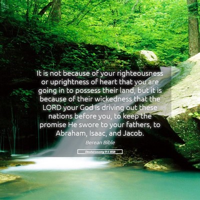 Picture 05 - Deuteronomy 9:5 BSB - It is not because of your righteousness or - Bible Verse Picture