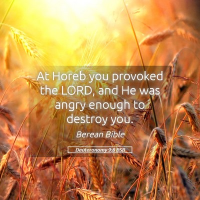 Picture 05 - Deuteronomy 9:8 BSB - At Horeb you provoked the LORD, and He was angry - Bible Verse Picture