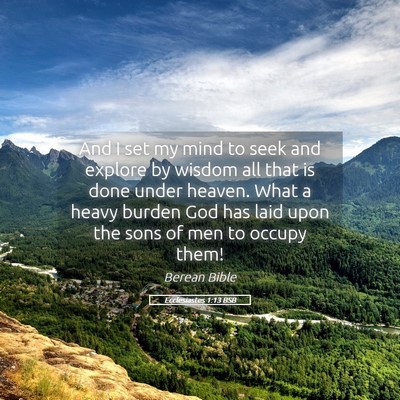 Picture 05 - Ecclesiastes 1:13 BSB - And I set my mind to seek and explore by wisdom - Bible Verse Picture