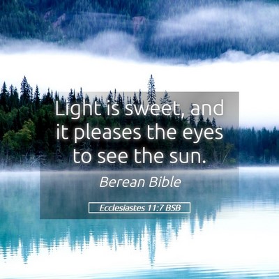 Picture 05 - Ecclesiastes 11:7 BSB - Light is sweet, and it pleases the eyes to see - Bible Verse Picture