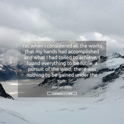 Picture 05 - Ecclesiastes 2:11 BSB - Yet when I considered all the works that my hands - Bible Verse Picture