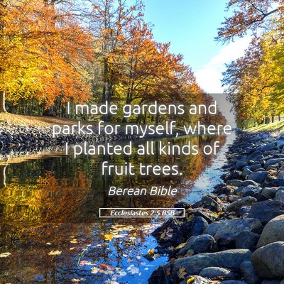 Picture 05 - Ecclesiastes 2:5 BSB - I made gardens and parks for myself, where I - Bible Verse Picture