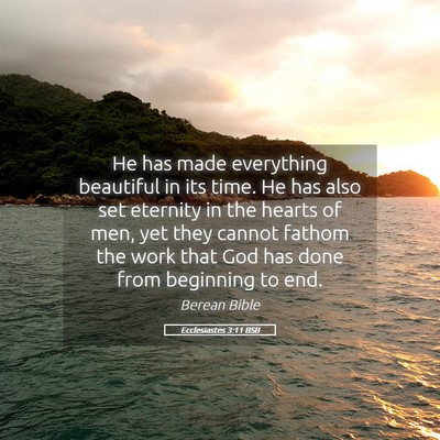 Picture 05 - Ecclesiastes 3:11 BSB - He has made everything beautiful in its time. He - Bible Verse Picture