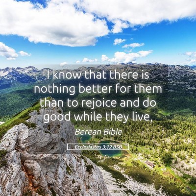 Picture 05 - Ecclesiastes 3:12 BSB - I know that there is nothing better for them than - Bible Verse Picture