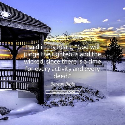 Picture 05 - Ecclesiastes 3:17 BSB - I said in my heart, “God will judge the - Bible Verse Picture