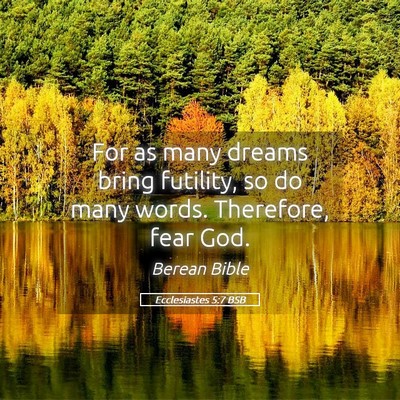 Picture 05 - Ecclesiastes 5:7 BSB - For as many dreams bring futility, so do many - Bible Verse Picture