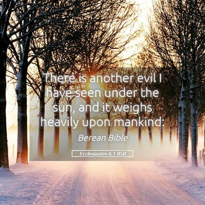 Picture 05 - Ecclesiastes 6:1 BSB - There is another evil I have seen under the sun, - Bible Verse Picture