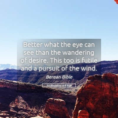 Picture 05 - Ecclesiastes 6:9 BSB - Better what the eye can see than the wandering of - Bible Verse Picture