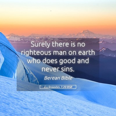 Picture 05 - Ecclesiastes 7:20 BSB - Surely there is no righteous man on earth who - Bible Verse Picture