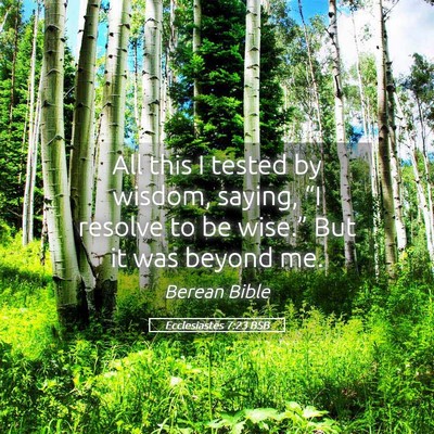 Picture 05 - Ecclesiastes 7:23 BSB - All this I tested by wisdom, saying, “I resolve - Bible Verse Picture