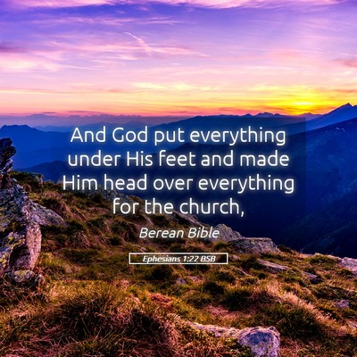 Picture 05 - Ephesians 1:22 BSB - And God put everything under His feet and made - Bible Verse Picture