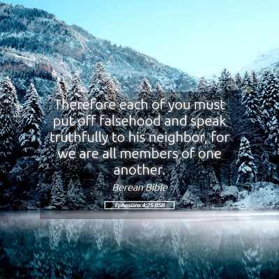 Picture 05 - Ephesians 4:25 BSB - Therefore each of you must put off falsehood and - Bible Verse Picture