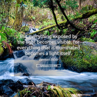 Picture 05 - Ephesians 5:13 BSB - But everything exposed by the light becomes - Bible Verse Picture