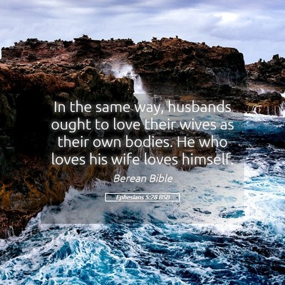 Picture 05 - Ephesians 5:28 BSB - In the same way, husbands ought to love their - Bible Verse Picture