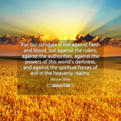 Picture 05 - Ephesians 6:12 BSB - For our struggle is not against flesh and blood, - Bible Verse Picture