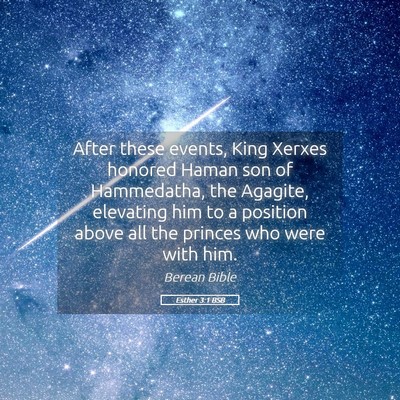 Picture 05 - Esther 3:1 BSB - After these events, King Xerxes honored Haman son - Bible Verse Picture