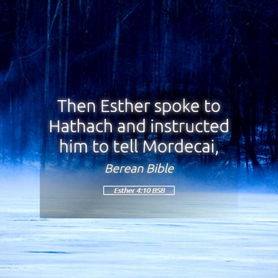 Picture 05 - Esther 4:10 BSB - Then Esther spoke to Hathach and instructed him - Bible Verse Picture