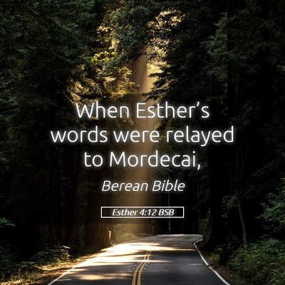 Picture 05 - Esther 4:12 BSB - When Esther’s words were relayed to - Bible Verse Picture