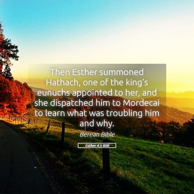 Picture 05 - Esther 4:5 BSB - Then Esther summoned Hathach, one of the king’s - Bible Verse Picture