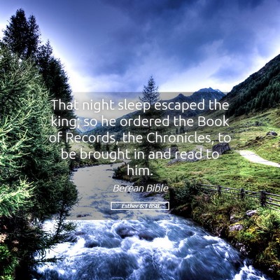 Picture 05 - Esther 6:1 BSB - That night sleep escaped the king; so he ordered - Bible Verse Picture