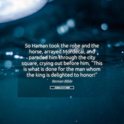Picture 05 - Esther 6:11 BSB - So Haman took the robe and the horse, arrayed - Bible Verse Picture