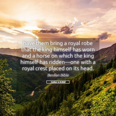 Picture 05 - Esther 6:8 BSB - have them bring a royal robe that the king - Bible Verse Picture
