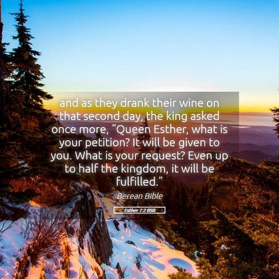 Picture 05 - Esther 7:2 BSB - and as they drank their wine on that second day, - Bible Verse Picture