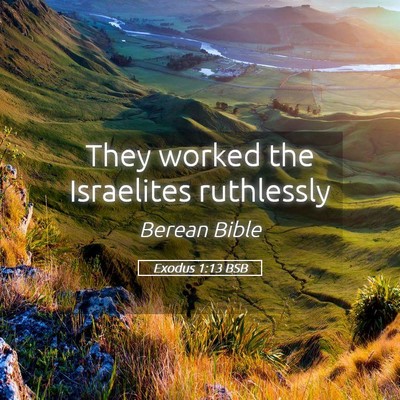 Picture 05 - Exodus 1:13 BSB - They worked the Israelites - Bible Verse Picture