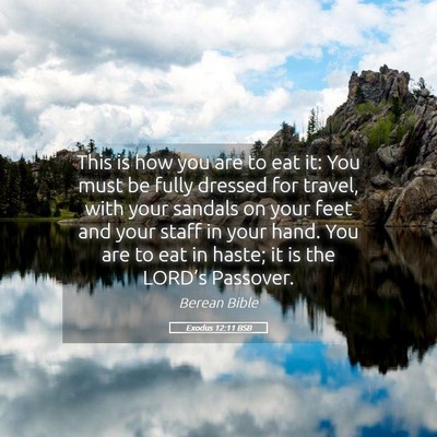 Picture 05 - Exodus 12:11 BSB - This is how you are to eat it: You must be fully - Bible Verse Picture