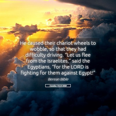Picture 05 - Exodus 14:25 BSB - He caused their chariot wheels to wobble, so that - Bible Verse Picture