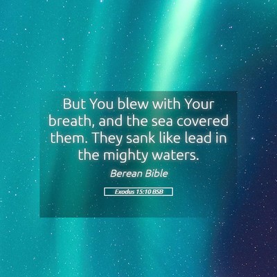 Picture 05 - Exodus 15:10 BSB - But You blew with Your breath, and the sea - Bible Verse Picture