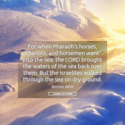Picture 05 - Exodus 15:19 BSB - For when Pharaoh’s horses, chariots, and - Bible Verse Picture