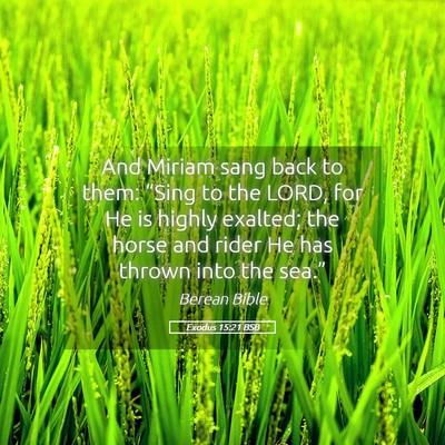 Picture 05 - Exodus 15:21 BSB - And Miriam sang back to them: “Sing to the - Bible Verse Picture