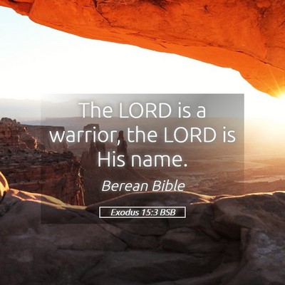 Picture 05 - Exodus 15:3 BSB - The LORD is a warrior, the LORD is His - Bible Verse Picture
