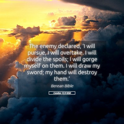 Picture 05 - Exodus 15:9 BSB - The enemy declared, ‘I will pursue, I will - Bible Verse Picture