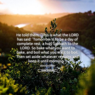Picture 05 - Exodus 16:23 BSB - He told them, “This is what the LORD has said: - Bible Verse Picture