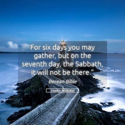 Picture 05 - Exodus 16:26 BSB - For six days you may gather, but on the seventh - Bible Verse Picture