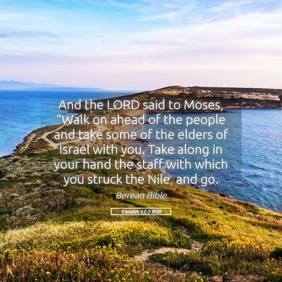 Picture 05 - Exodus 17:5 BSB - And the LORD said to Moses, “Walk on ahead of - Bible Verse Picture