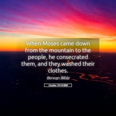 Picture 05 - Exodus 19:14 BSB - When Moses came down from the mountain to the - Bible Verse Picture