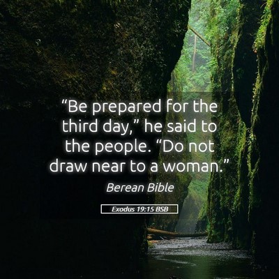 Picture 05 - Exodus 19:15 BSB - “Be prepared for the third day,” he said to - Bible Verse Picture
