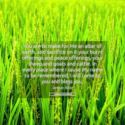 Picture 05 - Exodus 20:24 BSB - You are to make for Me an altar of earth, and - Bible Verse Picture