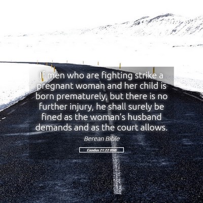Picture 05 - Exodus 21:22 BSB - If men who are fighting strike a pregnant woman - Bible Verse Picture
