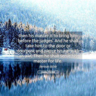 Picture 05 - Exodus 21:6 BSB - then his master is to bring him before the - Bible Verse Picture