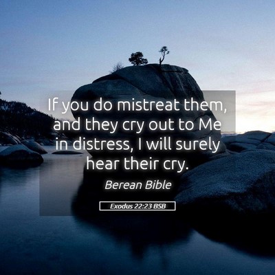 Picture 05 - Exodus 22:23 BSB - If you do mistreat them, and they cry out to Me - Bible Verse Picture
