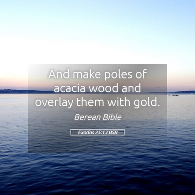 Picture 05 - Exodus 25:13 BSB - And make poles of acacia wood and overlay them - Bible Verse Picture