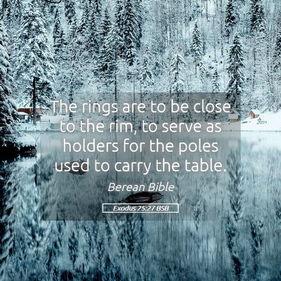 Picture 05 - Exodus 25:27 BSB - The rings are to be close to the rim, to serve as - Bible Verse Picture
