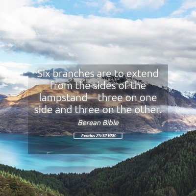 Picture 05 - Exodus 25:32 BSB - Six branches are to extend from the sides of the - Bible Verse Picture