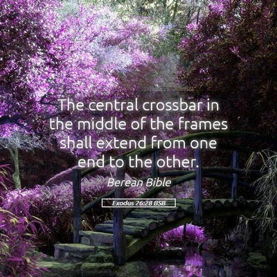 Picture 05 - Exodus 26:28 BSB - The central crossbar in the middle of the frames - Bible Verse Picture