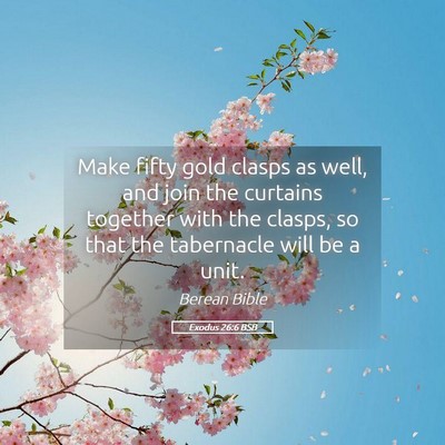 Picture 05 - Exodus 26:6 BSB - Make fifty gold clasps as well, and join the - Bible Verse Picture