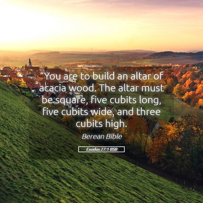 Picture 05 - Exodus 27:1 BSB - “You are to build an altar of acacia wood. The - Bible Verse Picture